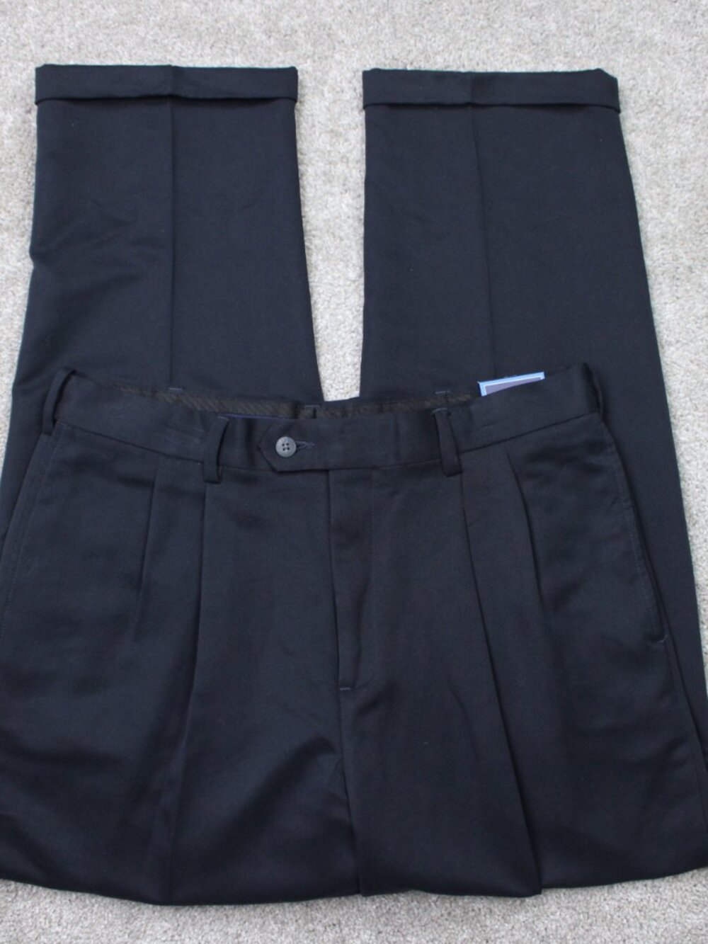 Croft & Barrow Pants NWT Mens 33x30 Blue Microfiber‎ Pleated Wrinkle Resistant